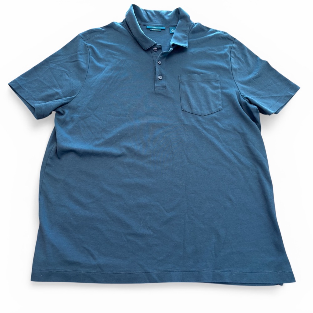 Perry Ellis Blue Short Sleeve Polo Shirt